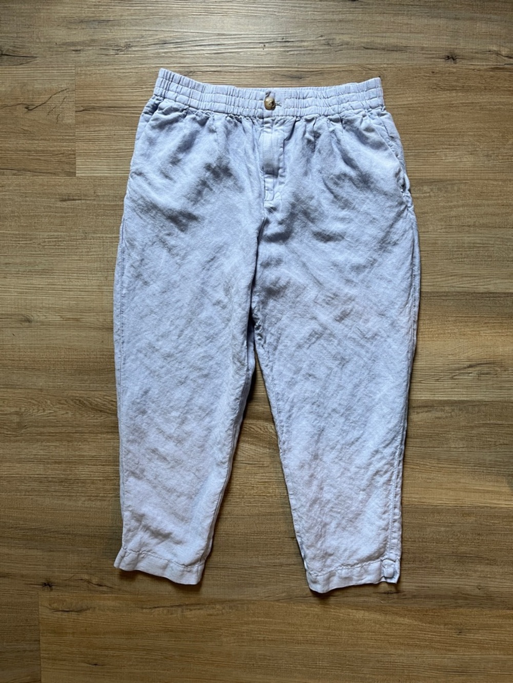 Madewell Light Blue Relaxed Linen Joggers